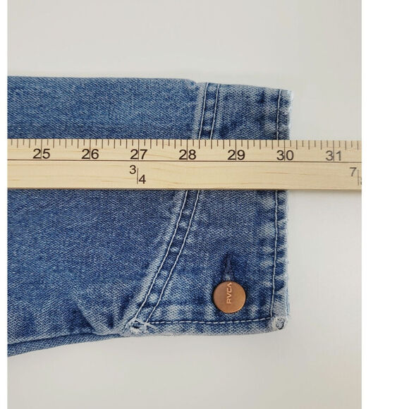 RVCA Chainmail Denim Jacket in Broken In Blue Wash, sz Medium - Picture 15 of 16